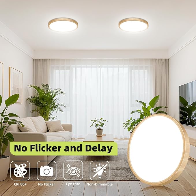 hepside 8PACK Flush Mount LED Ceiling Light Fixture 5CCT 7Inch 15W & 100W Equivalent Closet Light Fixture,Small Round Slim Surface Ceiling Lamp for Hallway,Bathroom,Bedroom,Kitchen,Interior