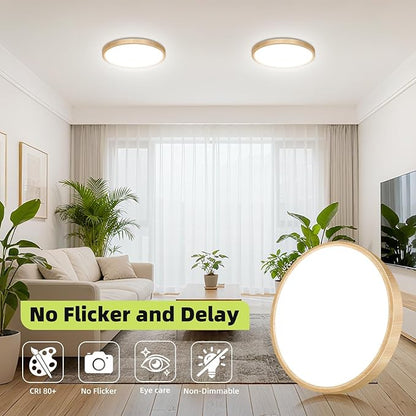 hepside 8PACK Flush Mount LED Ceiling Light Fixture 5CCT 7Inch 15W & 100W Equivalent Closet Light Fixture,Small Round Slim Surface Ceiling Lamp for Hallway,Bathroom,Bedroom,Kitchen,Interior