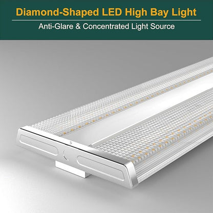 4Pack 4FT 265W LED Commercial Diamond Linear High Bay Light 37100LM[Eqv.800W MH/HPS],AC100-277V【Driver Equipped】 5000K,Linear Hanging High Bay Light,UL Complied