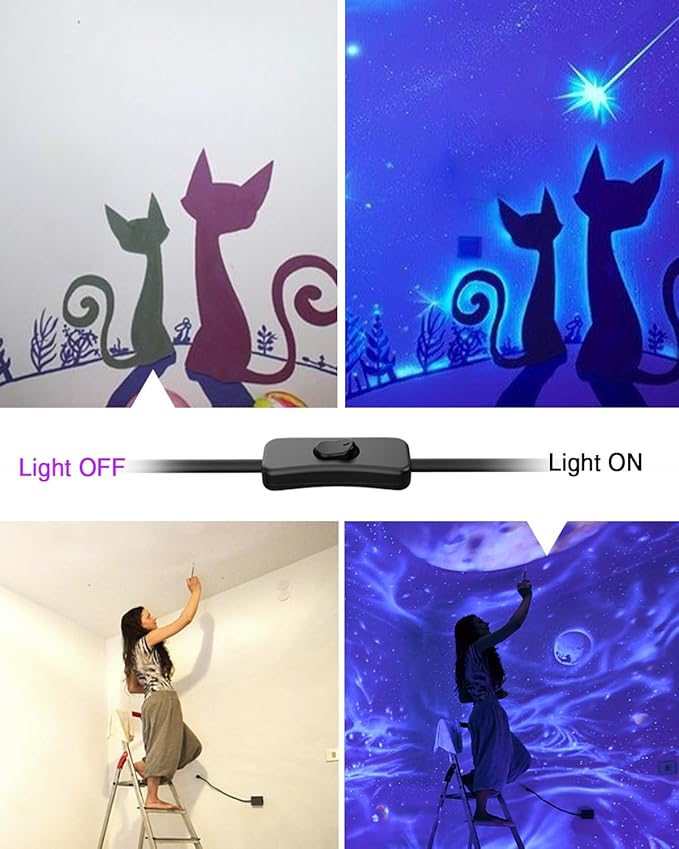 Onforu 4 Pack 42W LED Black Lights, Blacklight Bars with Plug and Switch, Glow in The Dark Party Supplies for Halloween Decorations, Bedroom, Body Paint, Stage Lighting, Poster, Black