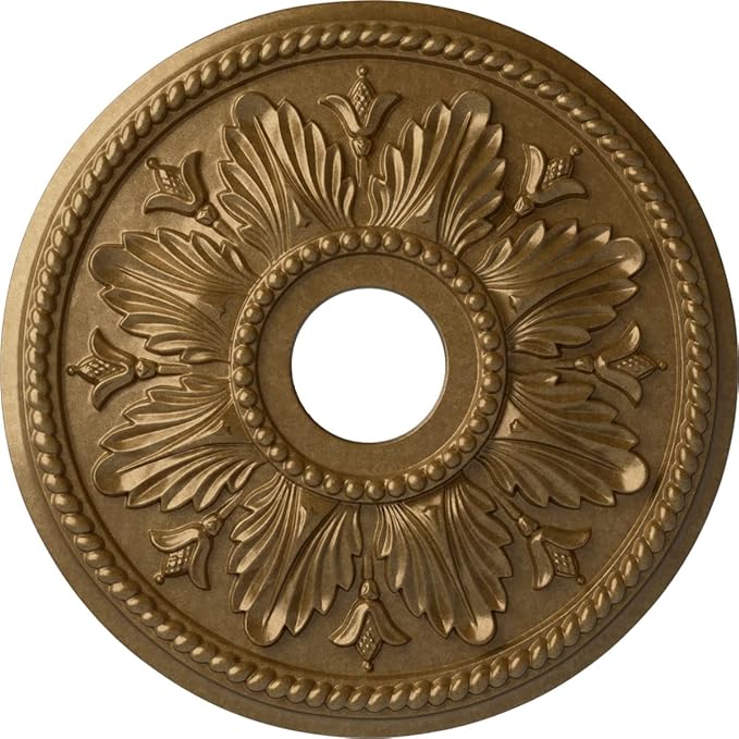 Ekena Millwork CM18ED1PAS Edinburgh Ceiling Medallion, Pale Gold