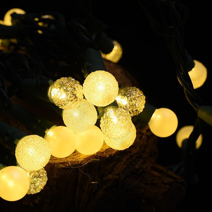 300 LED Christmas Tree Lights 100FT Globe String Lights UL Listed G15 Snow Glass Bulbs Fairy Lights Plug in Christmas Lights for Bedroom Xmas Tree Patio Party Garden Wedding Soft Warm White