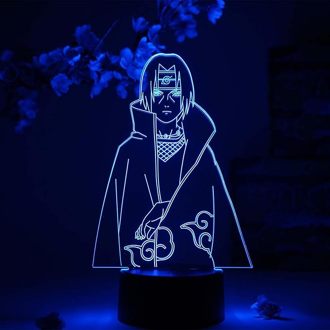 Otaku Lamps Itachi Uchiha Naruto – Anime Night Light, 16 Color RGB LED – Gift for Otaku