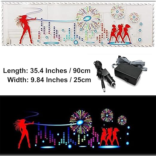 keeda Sound Music Activate Sensor Car Auto Sticker LED Light Equalizer Glow LED Light Audio Voice Rhythm Lamp (Firework, 90x25 cm)