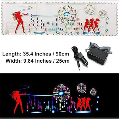 keeda Sound Music Activate Sensor Car Auto Sticker LED Light Equalizer Glow LED Light Audio Voice Rhythm Lamp (Firework, 90x25 cm)