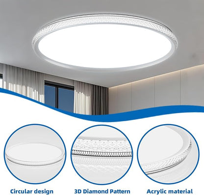LED Ceiling Light 15-Inch Dimmable Flush Mount with 5CCT Adjustable Color Temperature (2700K-5000K), 35W 4000LM, Ceiling Light Fixture for Bedroom, Kitchen, Living Room, Office, and Hallway.
