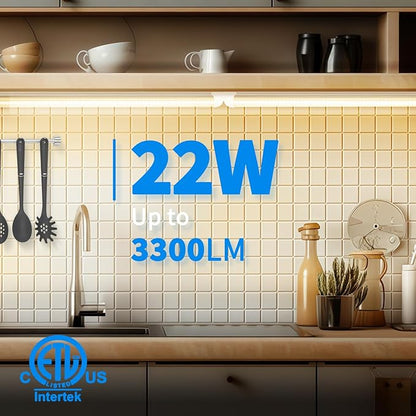 CNSUNWAY LED Shop Light 2FT, 22W 3300LM, 3000K Warm White, T8 LED Tube Lights, Ceiling and Utility Shop Lights, Linkable Light Fixture for Room, Garage, Workbench, ETL Listed (Pack of 2)