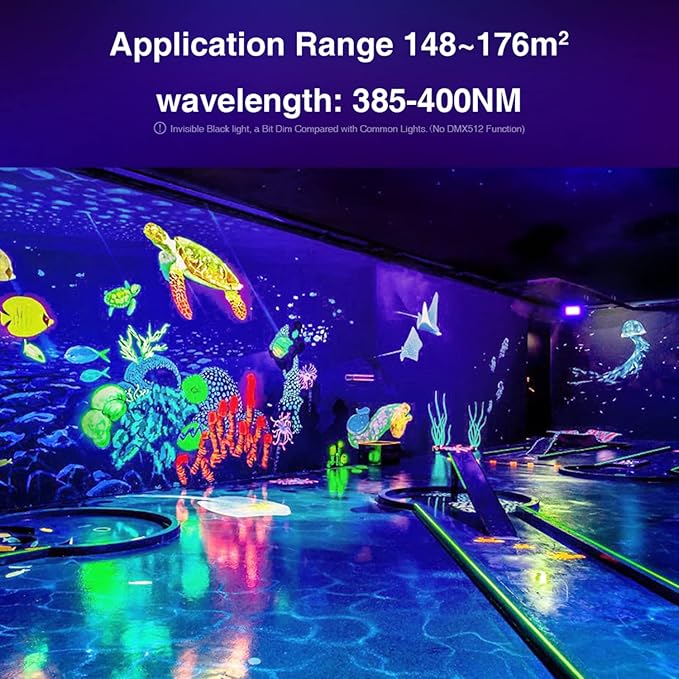 Onforu 2 Pack 100W LED Black Light, Blacklights Flood Light with Plug, IP66 Waterproof Black Flood Lights Neon Glow for Party, Birthday, Halloween, Fluorescent Poster, Body Paint