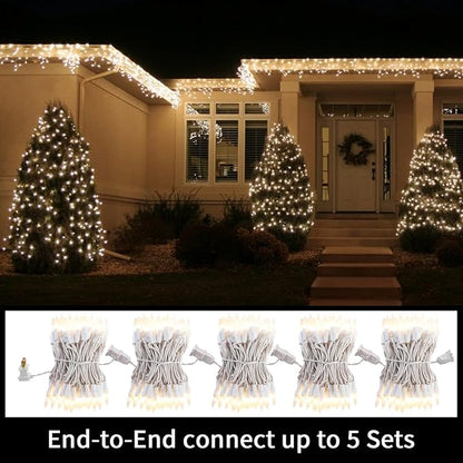 LAMPHOME 100 Count White Frost Christmas Lights,Mini Clear Lights 21ft White Wire Christmas Tree String Lights Set for Outdoor Indoor Christmas Decorations Wedding Decorations Valentines Day Decor