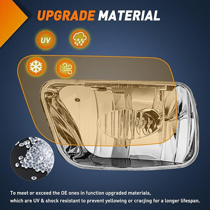 Nilight Fog Lights Assembly Compatible with 2002 2003 2004 2005 2006 2007 2008 2009 Chevy Trailblazer 2003-2008 Isuzu Ascender Bumper Lights w/12V 27W Bulbs (NOT Fit 2007-2009 TRAILBLAZER SS Models)