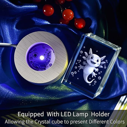 3D Axolotl Crystal Night Light for Kids, Emotional Support Gift for Animal Lovers Christmas Valentines Anniversary