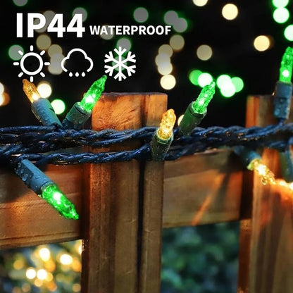 LAMPHOME St. Patrick's Day Mini String Lights, Super-Bright Extendable Green and Yellow Christmas Lights Decoration 100Lights 19.6ft UL Certified Mini Bulb for Outdoor Christmas Tree Decor