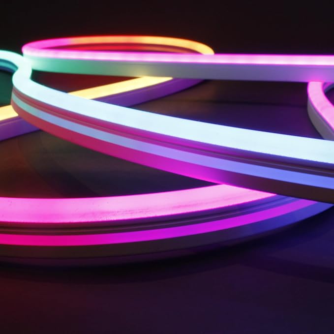 LIFX Neon Flex SuperColor LED Strip Light, 6.5ft Bendable Silicone Neon Rope with Polychrome 24-Zone RGBW Smart Lighting, Wi-Fi, Voice Control, No Hub Required, LFXNEON6.5
