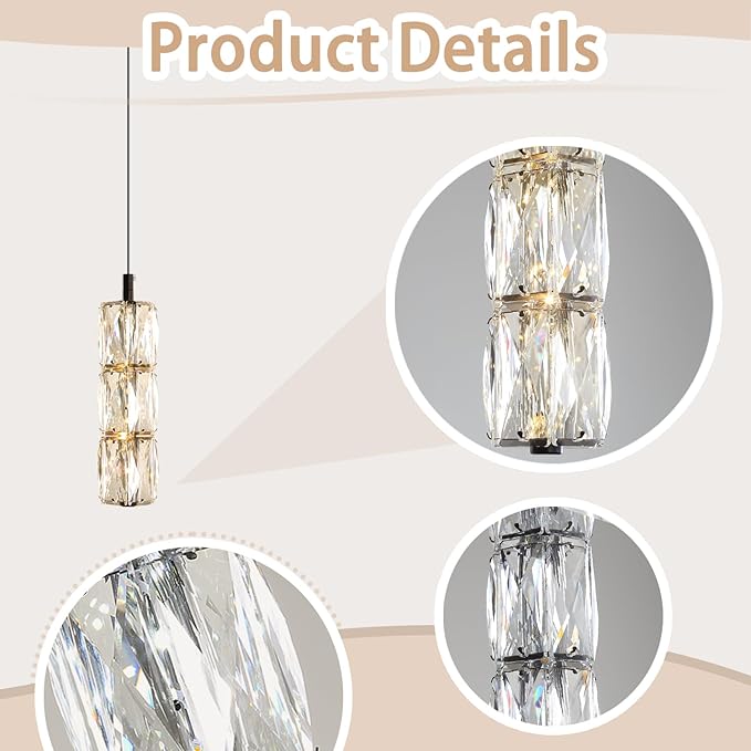 ykolupty H110 Chandelier for High Ceiling 16-Lights Crystal Chandeliers with Remote Large Pendant Light for Living Room Staircase Villa