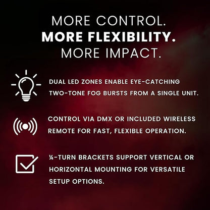 CHAUVET DJ – Geyser P7 Vertical Burst System | Pyrotechnic Style Output Without Fire Or CO2 | Dual LED Zones With RGBA UV Mixing | DMX & Wireless Remote Operation | Flexible Mounting Options