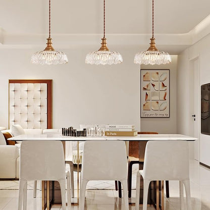 HDDFL Plug in Pendant Light Fixture Vintage Pendant Lighting Fixtures with Plug in Cord Hanging Light Kitchen Glass Hanging Lamp with Switch for Island Dining Table Living Room