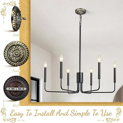 Homoyoyo Chandelier Canopy with Hook:Vintage Chandelier Ceiling Plate with Retro Pendant Light Canopy Decorative Kit for DIY Homeowners,Lighting Professionals for Pendant Satin Brass Easy Installatio