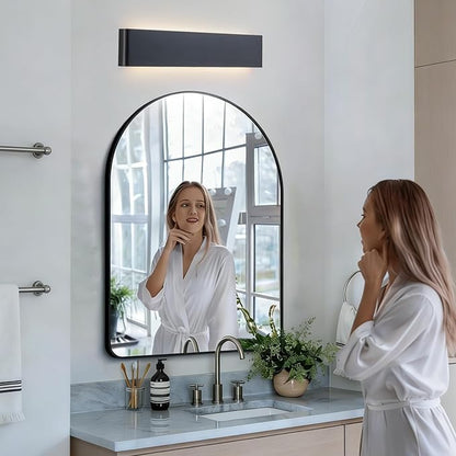 21.65 in LED Bathroom Vanity Light, Modern Black Hardwired Vanity Lights for Bathroom Over Mirror, 24W, 5 CCT Adjustable 3000K-6500K Wall Mounted Bathroom Light Fixture, 2 Pack