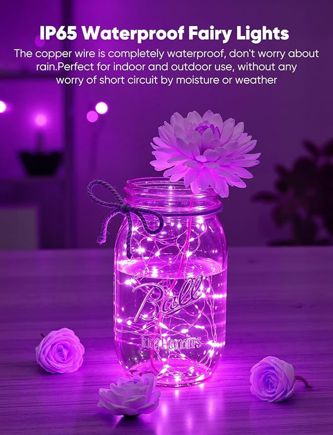 Brightown 14 Pack 6 Color LED Fairy Lights Battery Operated String Lights, 7 ft 20 LED Waterproof Silver Wire Twinkle Lights
