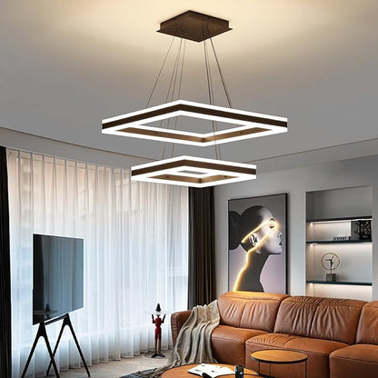 Modern Ceiling Chandeliers, with Remote Control Dimmable 3 Color Mode & Brightness (Warm & Cool & Neutral Light) Ceiling Chandelier, Acrylic Anti-Flicker Dining Light Fixture for Kitchen