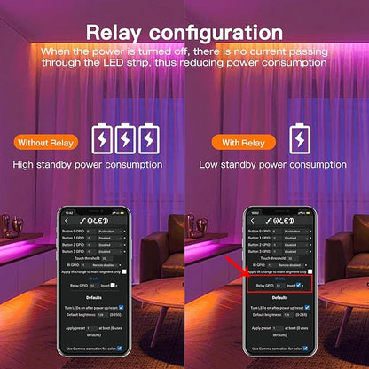 ESP32 WLED LED Strip Light Controller 15A Fuse Mic DIY Dynamic Lighting UART USB-C Download Energy Saving Relay App Control for RGB IC Addressable Digital WS2811 WS2812 SK6812 TM1814 WS2813 WS2815