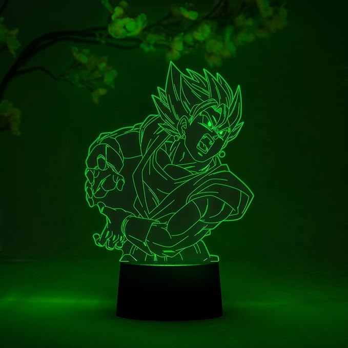Otaku Lamps Super Saiyan God Super Saiyan Vegito Dragon Ball Super – Anime Lamp Figure Night Light, 16 Color RGB LED – Remote, 3D Anime Room Décor Gift for Otaku