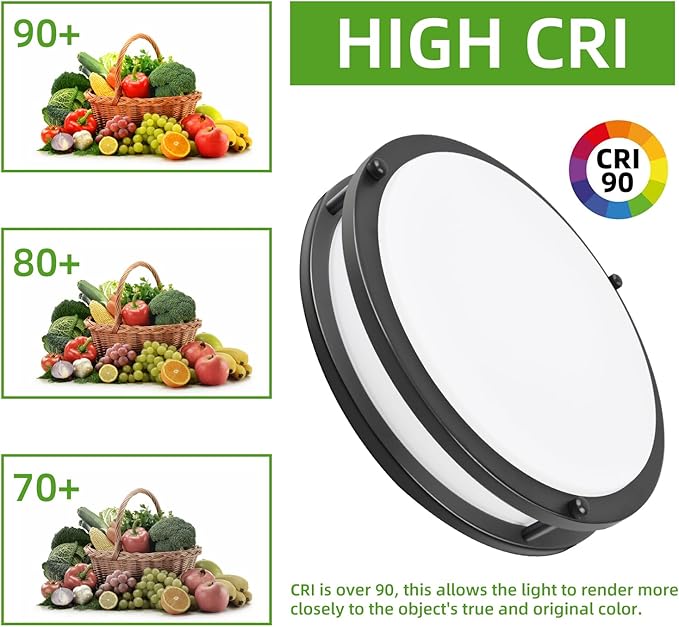 Hlite 36W 13inch LED Flush Mount Ceiling Light, 3600LM Super Bright, 5000K Daylight White, Oil Rubbed Bronze Low Profile Ceiling Light Fixture for Bedroom Kitchen Bathroom Hallway