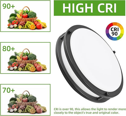 Hlite 36W 13inch LED Flush Mount Ceiling Light, 3600LM Super Bright, 5000K Daylight White, Oil Rubbed Bronze Low Profile Ceiling Light Fixture for Bedroom Kitchen Bathroom Hallway