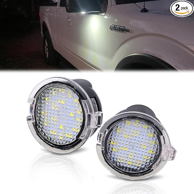 Nilight 2PCS LED Side Mirror Puddle Lights Compatible with Ford F-150 Explorer Edge Fusion Expedition Taurus X Ranger Flex Mustang Lincoln Navigator MKX Mercury Sable (2003-2024),6000K White