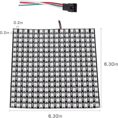 BTF-LIGHTING WS2812B ECO RGB Alloy Wires 5050SMD Individual Addressable 16X16 256 Pixels LED Matrix Flexible FPCB Full Color Works with WLED,SP802E,etc Controllers Image Video Text Display DC5V