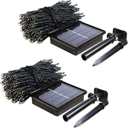 2 Pack 480 LED Solar Chrismas Lights Outdoor, 170 FT Super Long Solar String Lights for Outside with 8 Modes & Memory Function, Waterproof Twinkle Light for Xmas Tree Yard Party Decorations (Blue)