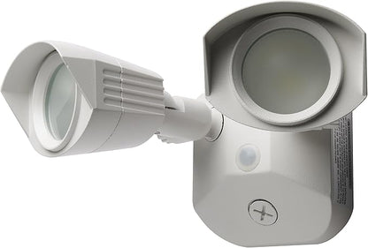 Nuvo 65/210 LED Dual-Head Security Light, 3000K, White