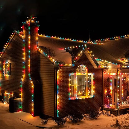 C7 Christmas Lights Outdoor 25Ft LED Christmas String Lights with 27 Multicolor LED Bulbs(2 Spare), Vintage Colorful String Lights for Garden Wedding Party Xmas Decoration, Green Wire