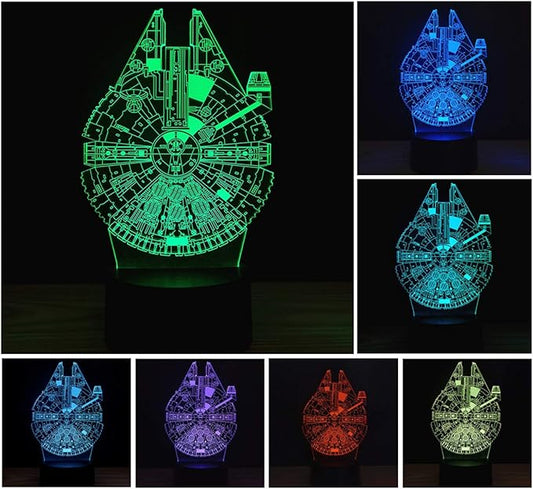 3D Illusion Platform Night Lights Touch Switch 7 Color Change USB Power LED Desk Lamp for Home Decorations or Holiday Gifts