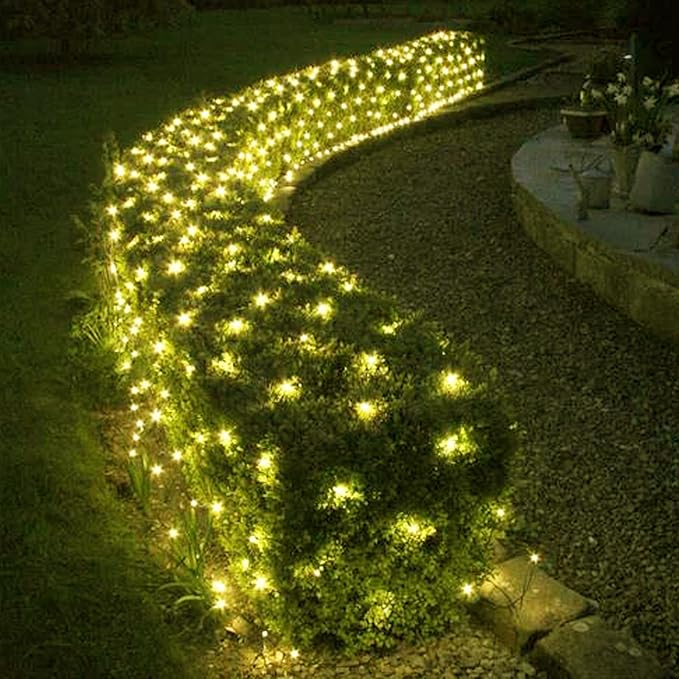 Led Christmas Net Lights for Bushes, 132LED 6FT x 6FT Connectable UL Certified Net Lights for Bushes Tree Shrubs Xmas Trunk Green Wire Christmas Decorations