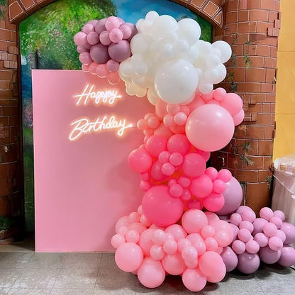 Pink and White Balloons, Pack of 60PCS Dusty Light Pastel Pink White Bow Balloon, Baby Pink Latex Balloon for Girls Women Kitty Birthday Wedding Bridal Baby Shower Cat Theme Party Decorations Supplies