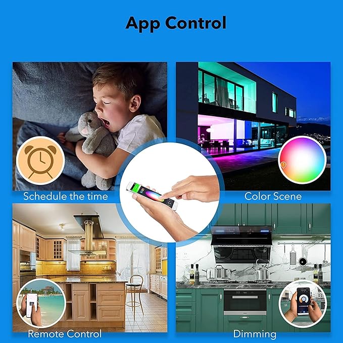 Smart Under Cabinet Lights for Kitchen Counter or Closet Lighting, Hardwired or Plug in, 2700-6500K Adjustable RGB Color Changing,Compatible with Alexa, Google 2-Pack (2-Bar 9 Inch)