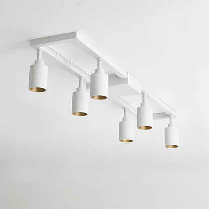 Shura - Square 6-Light White Integrated LED Ceiling Light w/Rotatable Heads, Adjustable Flush Mount Ceiling Light, 3000K, 2730 Lumens