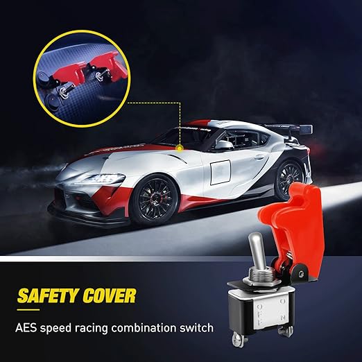 Nilight 90014E Heavy Duty Rocker Toggle Switch 12V 20A Red Cover SPST ON/Off 2Pin Car Truck Boat-5 Pack