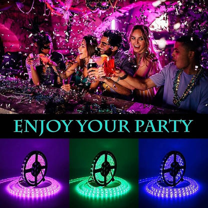 SUPERNIGHT LED Strip Lights, 32.8 FT 10M SMD 5050 Waterproof 600LEDs RGB Color Changing Flexible LED Light Strip for Bedroom, TV Back Lighting, Christmas, Halloween Day (Not Include Power)