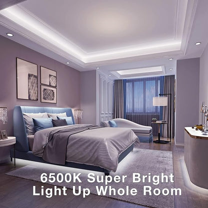 dalattin White COB LED Strip Lights, 16.4ft Dimmable Super Bright 24V Led Tape Light 6500K 1600 LEDs Daylight White Lights for Bedrooms, Mirror, Kitchen, Home Decoration