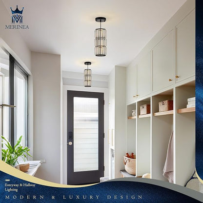 Black Crystal Pendant Light for Kitchen Island, Modern Mini Chandelier Hanging Light Fixture with K9 Crystals, Adjustable Luxury Pendant Lighting for Dining Room, Bedroom, Hallway, Bar