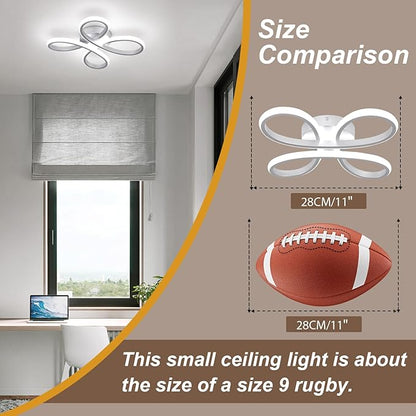 ADISUN Modern LED Ceiling Light, 6000K Silver Semi Flush Mount Ceiling Lights for Hallway, Modern Lamps for Living Room Bedroom Corridor Aisle Hallway Indoor Ceiling Lamp (L14.56*W14.56*H1.18)