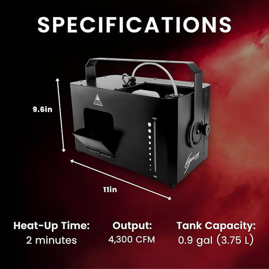 CHAUVET DJ – Hurricane Haze 4D Low Profile Hazer | Adjustable Scoop Direction Control | Wired Timer Remote & Built In Dmx Operation | High Output Low Noise Fan | Small Footprint Placement