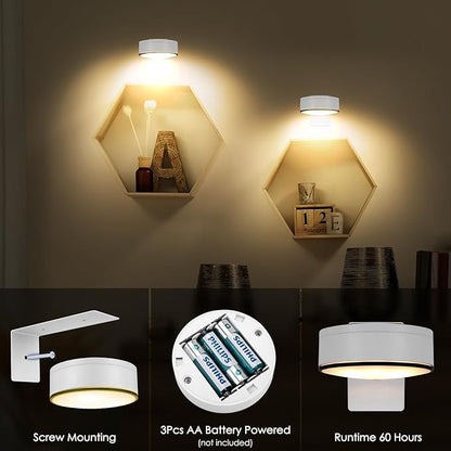 Arixinks 3Pcs Battery Picture Lights, Remote Painting Light for Art Disaplay,Magnetic Wall Picture Light Up/Down Light,Dimmable & Timer, 200LM 3 Lighting for Gallery Dartboard Frame Pictures