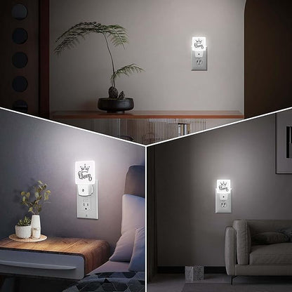 LED Night Light Lamp with Smart Sensor Dusk to Dawn Sensor,Funny Queen Crown Night Light Daylight White,0.5W Plug-into Wall for Adults,Bedroom,Bathroom,Hallway,Kitchen