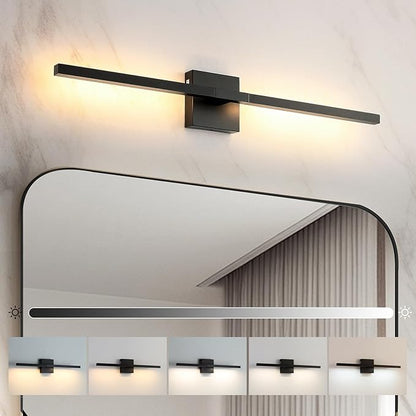 Brushed Black Vanity Light 30 Inch Modern Bathroom Light Fixtures 18W Wall Vanity Lamp Over Mirror, Dimmable 5CCT LED Wall Sconce for Bedroom Cabinets