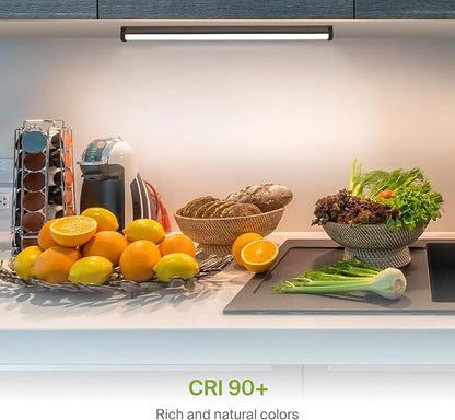 ASD Swivel LED Under Cabinet Lighting Plug in or Hardwired 12 Inch, Dimmable Under Cabinet Lights with High/Low/Off Switch, 3CCT 2700K-4000K, Linkable Under Counter Lights for Kitchen, Bronze, ETL