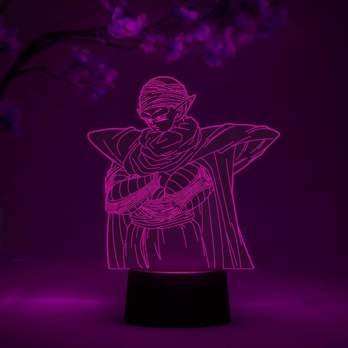 Otaku Lamps Piccolo Dragon Ball Super – Anime Lamp Figure Night Light, 16 Color RGB LED – Remote, 3D Anime Room Décor Gift for Otaku
