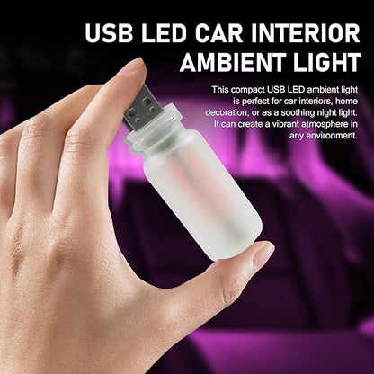 Car USB Atmosphere Lamp, 5V Touch Control Frosted Retro Bottle Interior Ambient Lights, Portable Plug-in LED Bulb Night Lights, Universal Decoration Lamps for Cars, Bedrooms (Pink)
